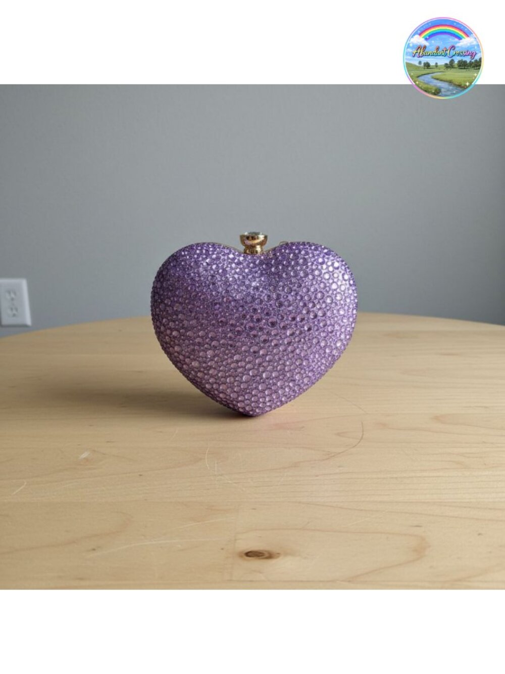 Rhinestone Heart Shape Clutch Purse Detachable Chain Evening Bag